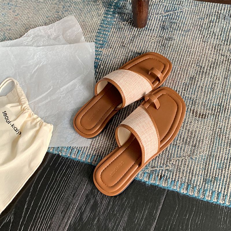 Small Slippers For Women Summer Outdoor Wear Evening Style Temperament Flat Bottom Beach Sandals_vogvips.com