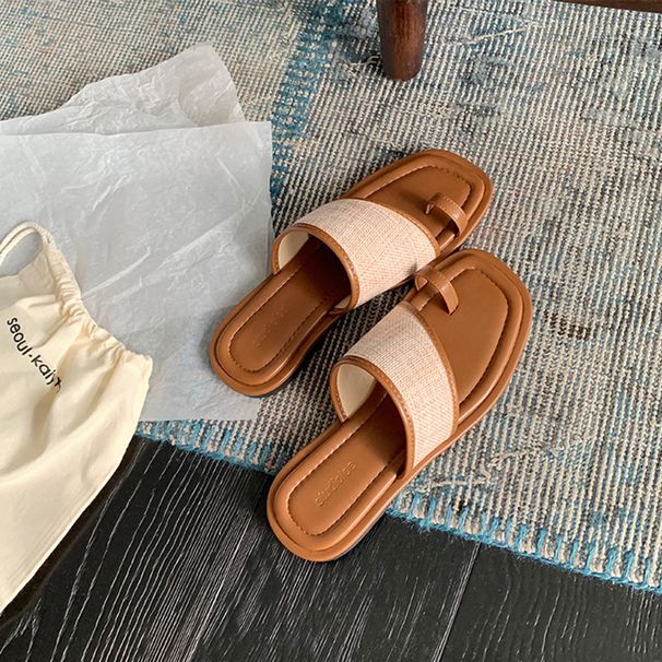 Small Slippers For Women Summer Outdoor Wear Evening Style Temperament Flat Bottom Beach Sandals_vogvips.com