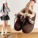 Doudou Shoes Boken Velvet Boken Shoes Lamb Wool Loafers Women's Flat Wool Cotton Shoes_vogvips.com