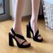 Korean Style Dual-use Chunky Heel Shoes, New Sexy Open-toe High-heeled Sandals For Women, Summer 2025_vogvips.com