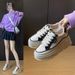 thick-soled White Shoes Female And Female Students Casual Sports Versatile Board Shoes Street Shooting_vogvips.com