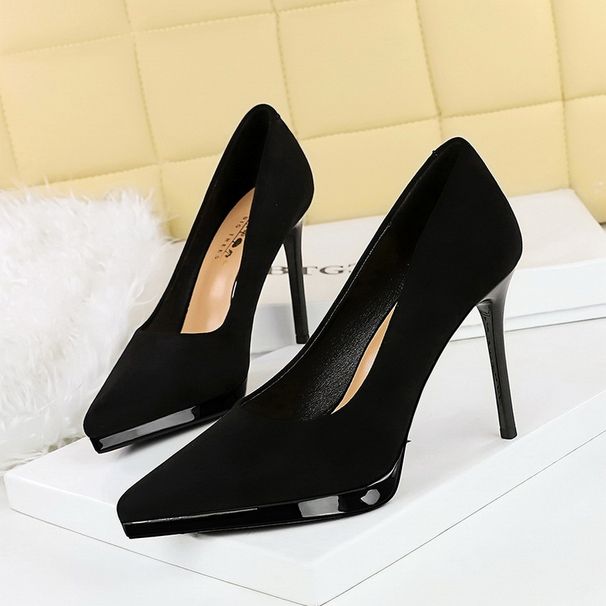 High Heels, Thin Heels, Super High Heels, Shallow Mouth, Pointed Head, Suede, Waterproof Table, Single Shoes, Women's Shoes_vogvips.com