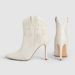 Women's Shoes High Heeled Ankle Boots For Women Autumn And Winter New PU Stiletto White Boots Large Size Totem Pointed Ankle Boots_vogvips.com