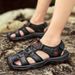 Leopard Summer Baotou Beach Large Casual Shoes Fashion Lightweight Mens Non Slip Sandals_vogvips.com