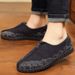 Men Chinese Wave Embroidered Traditional Canvas Loafers Slip On Comfort Casual Walking Shoes_vogvips.com