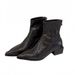 2025 Autumn Winter New Sheepskin Pointed Toe Stretch Back Zipper Short Thick Heel French Fashion Slim Boots Women_vogvips.com
