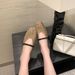 Sheepskin Version ~ French Style Genuine Leather Square Toe Hollow Mesh Sandals For Women New Soft Sole Woven Mary Jane_vogvips.com
