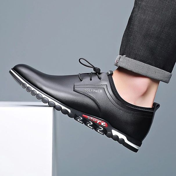 Euro Step Cowhide Men's Soft New White Hidden Height Increase Business Casual Breathable Leather Shoes For Men_vogvips.com