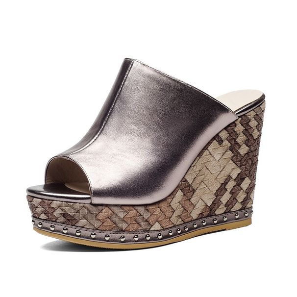 Women’s Shoes Platform Sandals For Women Thick Soled Large Size Fish Mouth Wedge Heeled Slippers_vogvips.com
