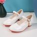 26ss High Girls' Heels 2025 New White Princess Leather Children's Performance Student 25-40 Kids Dance Shoes Size 5 Girls'_vogvips.com