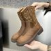 Martin For Women, Prairie Style Short Boots, Autumn New Embroidered Western Cowboy Riding Boots_vogvips.com