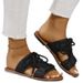 Women's plus Size Flat Sandals Summer Soft Sole Strappy Beach New Style Shoes_vogvips.com