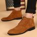 European Warm Series New Trendy British Pointed Leather Korean Style Casual Large Size Martin Boots Men's Shoes_vogvips.com