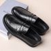 Men's With Hand Grip Pattern, Men's 2025 Autumn New Item, Soft Sole, One Foot Kick, Bean Shoes, Breathable Casual_vogvips.com