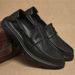 Men's Lefu New One Step Casual Business Top Layer Cowhide Bean Soft Leather Shoes_vogvips.com