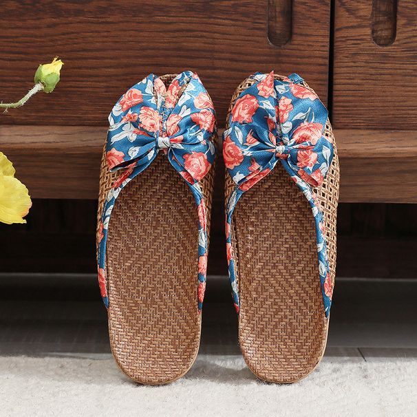New Style Home Men Summer Couple Indoor Breathable Rattan Grass Wooden Floor Cool Slippers For Women_vogvips.com