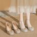 Women's Shoes Waterproof Platform High Heels Women's Thick Heels Square Head Bridal Shoes Rhinestones Temperament Wedding Shoes Rhinestones_vogvips.com