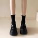 Platform Loafers Women's Shoes Heightening Women's Shoes Small Leather Shoes Women's Single Shoes_vogvips.com