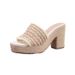 Women's Wedge Sandals Braided Straw Rope Thick Sole Summer Platform High Heels Style Waterproof_vogvips.com