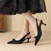Qianluhui Sweet Lady Style Bowknot High Heels Summer New Thin Heel Pointed Toe Closed Back 6cm Sandals_vogvips.com