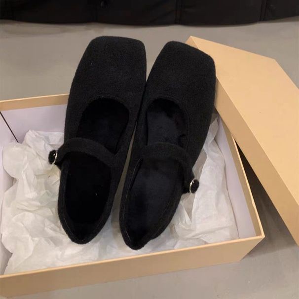 High-End Stylish Furry For Women, Outdoor Wear, 2025 New Autumn Winter French Retro Elegant Flat Mary Jane Shoes_vogvips.com