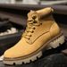European Warm Series Winter Warm Fleece-Lined Thickened Yellow Top Layer Cowhide Martin Boots's High-Top British Style Outdoor Work Shoes_vogvips.com