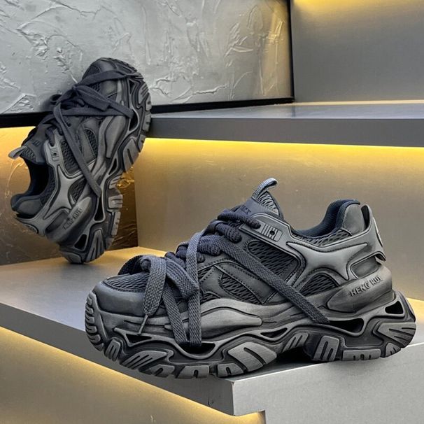 Newan Men's 2026 Spring New High-End Distressed Thick-Soled Dad , FashiNewable And Comfortable Soft-Soled Casual_vogvips.com