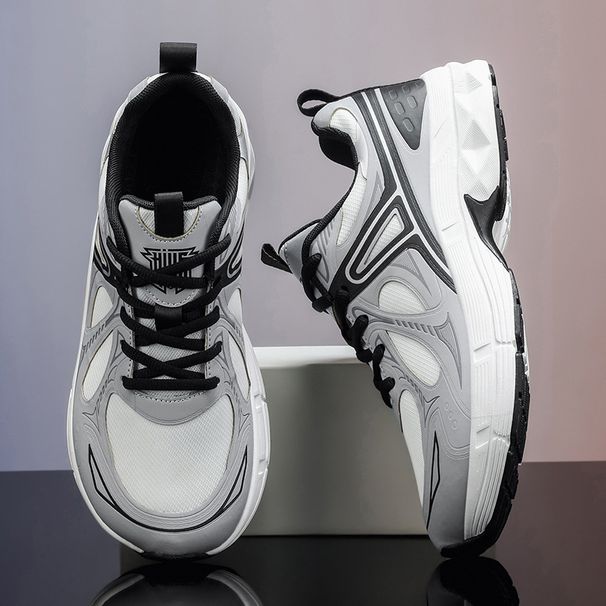 Men's Wide Fit Running Shoes For High Instep & Broad Feet - Breathable Mesh & Leather Sports Sneakers With Cushioned EVA Sole_vogvips.com