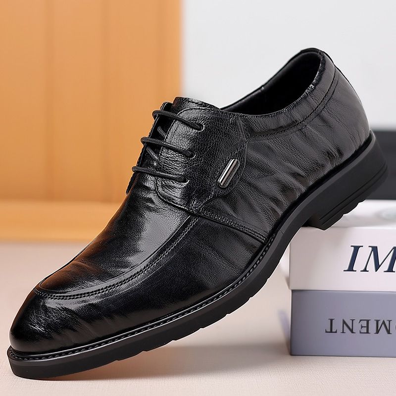 Men's leather sandals Business casual men's hollow trend pointed shoes_vogvips.com
