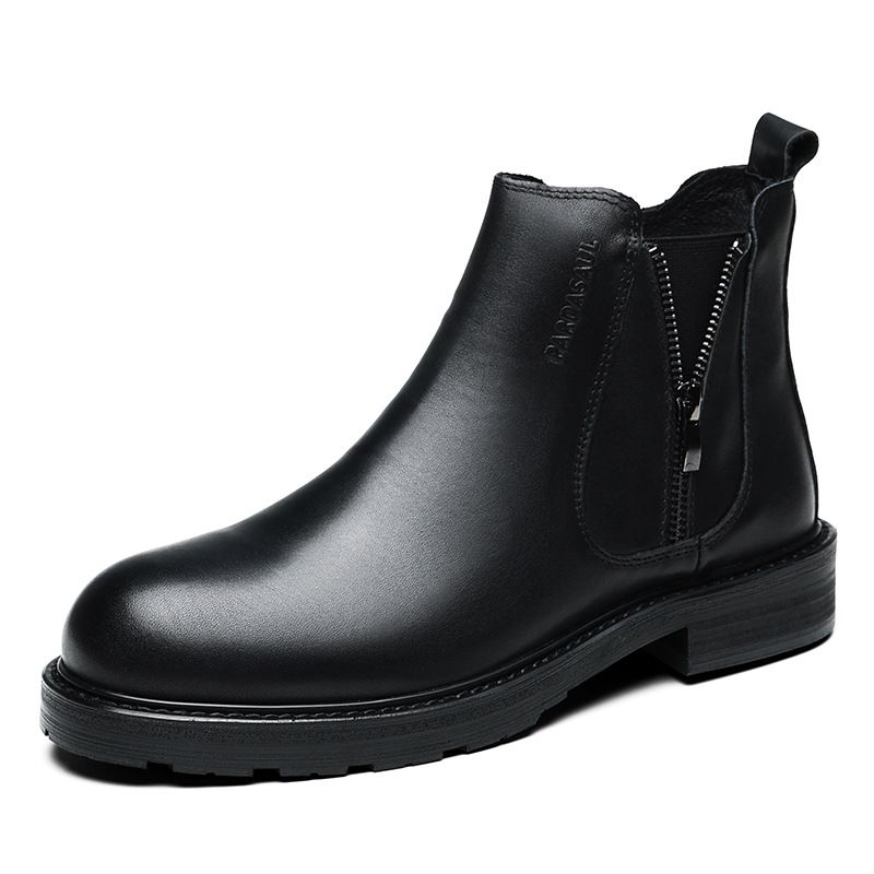 European Warm Series Men's British Style Thick-Soled Short Winter Fleece-Lined Warm Martin Boots_vogvips.com