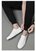 Lace-up Flat Baseplate Shoes Solid Color Men's Two-layer Cowhide Casual Shoes Large Size Men's Shoes_vogvips.com
