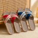 Linen Home Use, Thick Sole Straw Woven Summer Sandals For Men And Women, Indoor Non-Slip Odor-Free Slippers_vogvips.com