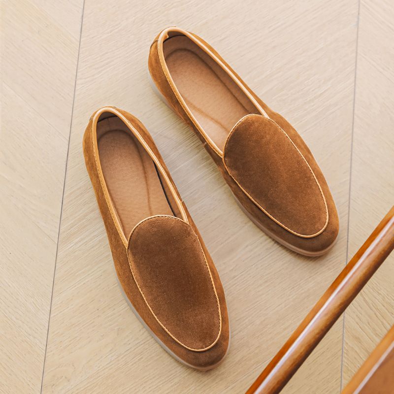 Slip-on loafers Loafers Commuter soft-soled business all-in-one flat moccasins_vogvips.com