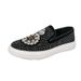 Suitable For All Seasons Trendy Loafers Personality Fashion Slip-On Casual One-Piece Rhinestone Moccasins Men's Hairstylist Shoes_vogvips.com