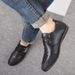 ct Suitable For All Seasons Men's Casual Youth British Breathable Soft Surface Leather Lace-up White Loafers Trendy Shoes For Men_vogvips.com