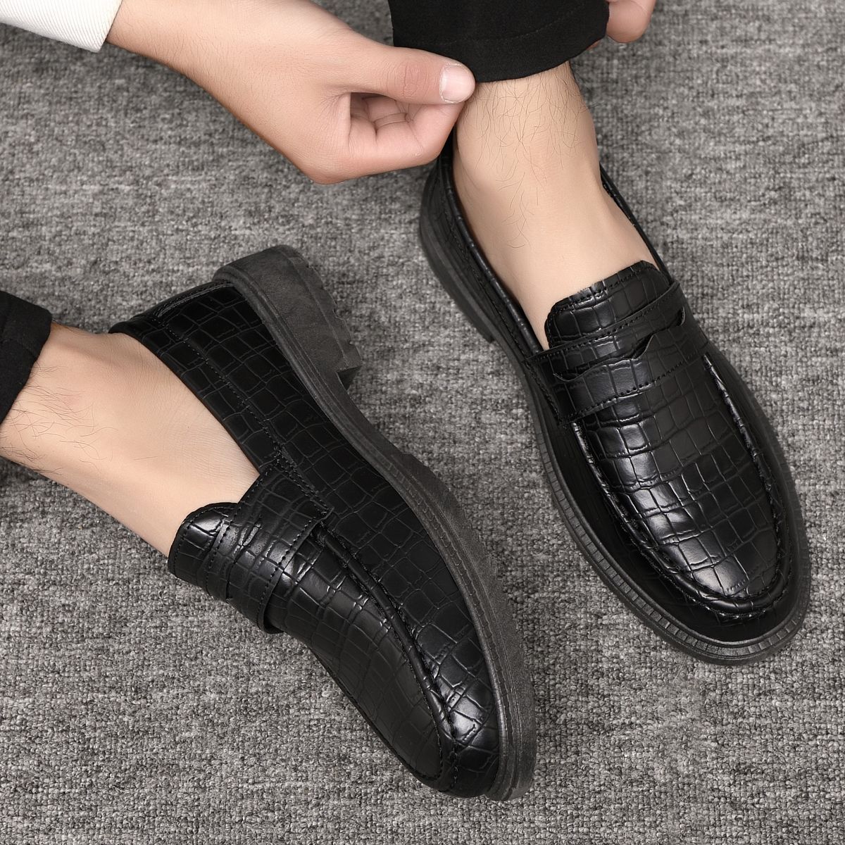 Spring And Autumn New Casual Student Trendy Business Small Leather Men's Waterproof Martin Boots Low-top Shoes_vogvips.com