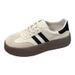 Women's Thick-soled German Training Shoes 2024 Spring New Genuine Leather Soft Bottom Versatile Comfortable White Shoes Casual Sports Board Shoes_vogvips.com