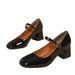 British Retro Closed-toe Sandals For Women, Summer Patent Shallow Mary Jane Shoes, Thick-soled Hollow-out Foreign Trade_vogvips.com