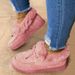 Women Ankle Boots Autumn Winter Short Boots Cotton Winter Bowknot Warm Flat Furry Large Size Women S Shoes_vogvips.com