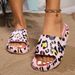 Summer Hot-selling Women's Shoes Sexy Leopard Print Slippers Outdoor Vacation Beach Walk Home Bathing Pink And White Sanders_vogvips.com