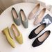 Women's spring and summer new style mid-heel flying woven shallow mouth breathable one-step woven grandma shoes_vogvips.com