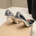 Women's High Heel Fashion Single Shoes, Pointed Toe Shallow Mouth, One Kick, Plus Size Fashionable Hundred_vogvips.com