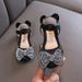 Baby Little CuHK Children's Bow Bright Diamond Single Shoes Dance Performance_vogvips.com
