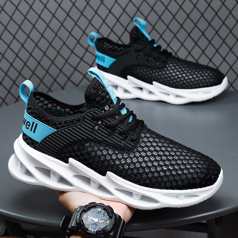 Men's Summer Hollow Breathable Deodorant Thin Mesh Men's Casual Sports Lightweight Shock-absorbing Running Shoes_vogvips.com