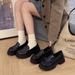 Round Toe Thick Sole Le Fu Single Shoe For Women, Black, College Style JK Small Leather Shoes, Versatile British 2025_vogvips.com