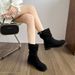 2026 Chunky Heel Retro Mid-Calf For Women New Autumn Winter Super Popular Round Toe Slip-On Short Casual Martin Boots_vogvips.com