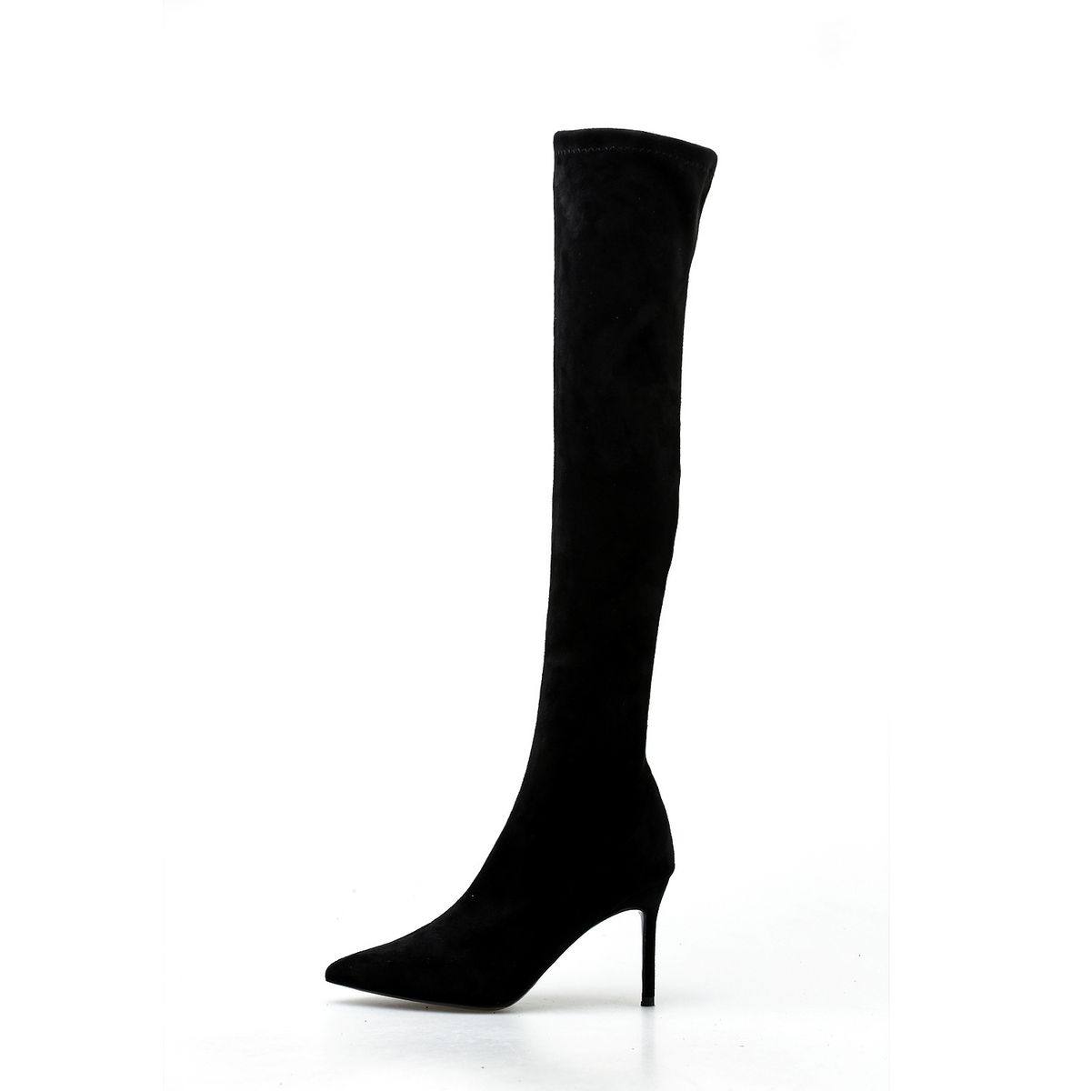 2025 Autumn Winter New Over-the-Knee Long Non-Slip Black Suede Slimming Pointed Toe Stiletto High Boots For Women_vogvips.com