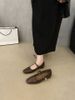 Black Thick Comfortable Single Shoe Women's Shallow Mouth Mid Heel Work Korean Version Gentle Style Square Toe Soft_vogvips.com