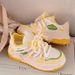 2025 Spring And Autumn New Style Lemon Yellow Fashionable Thick-Soled Sneakers High-Value Sports Versatile Casual White_vogvips.com