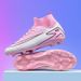 Football shoes Men's and women's breathable high tops with long nails crushed football shoes indoor training shoes_vogvips.com